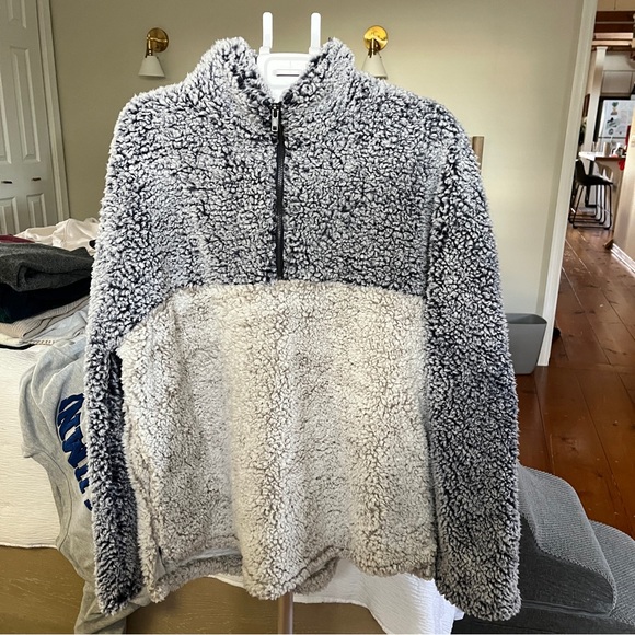 Thread & Supply Charcoal and Light Gray Sherpa Jacket - Picture 1 of 3